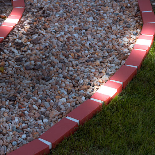 11238 • LED-es szolár szegélykő - 20 x 9 x 8,4 cm - hidegfehér - 10 db / szett