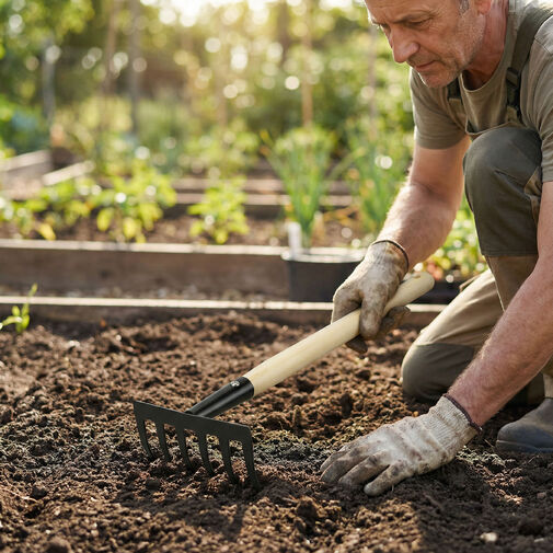 11295E • Kerti szerszám - gereblye - 50 cm - fa nyéllel