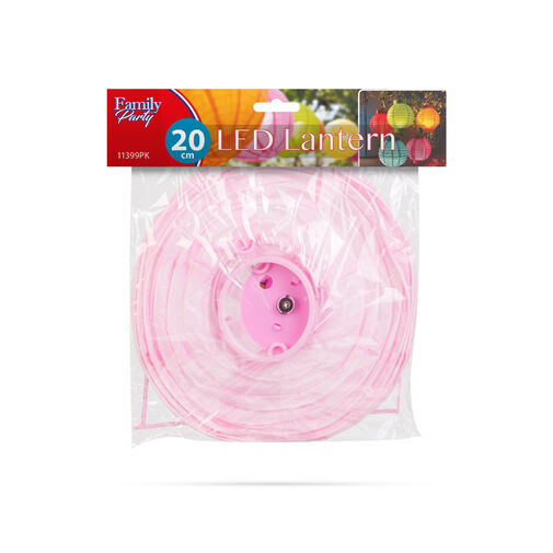 11399PK • LED-es lampion - 1 LED - rózsaszín - 2 x AAA
