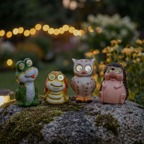 11420B • Szolár állatfigurák - 4 féle - mozgó szemekkel - 104 x SMD LED - 20 cm