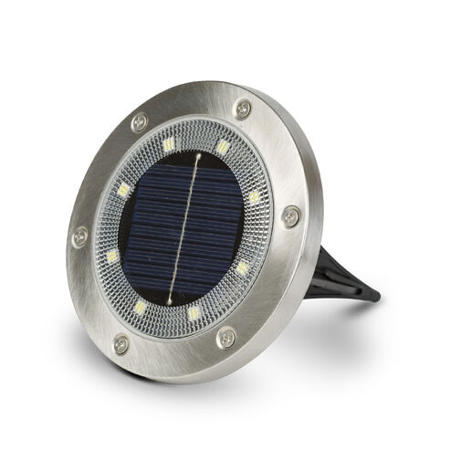 11440F • LED-es leszúrható / fali szolár lámpa - kör alakú - SMD LED - hidegfehér - 12 cm