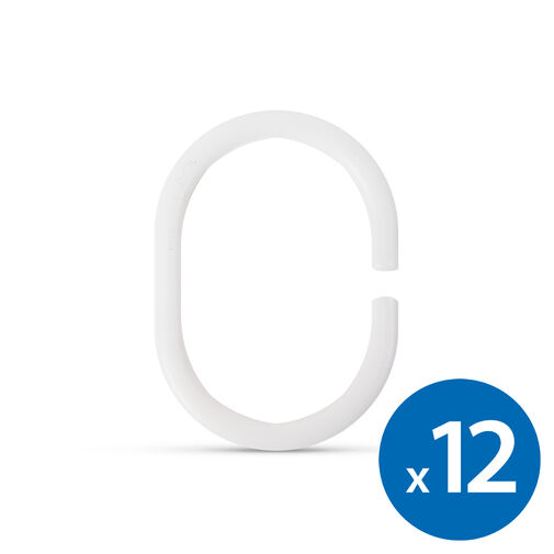 11520B • Zuhanyfüggöny-karika - műanyag, ovális - 12 db / csomag