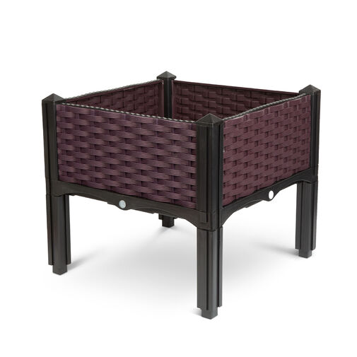 11535 • Műanyag virágosláda - rattan - tetszés szerint variálható - 39 x 39 x 22 cm