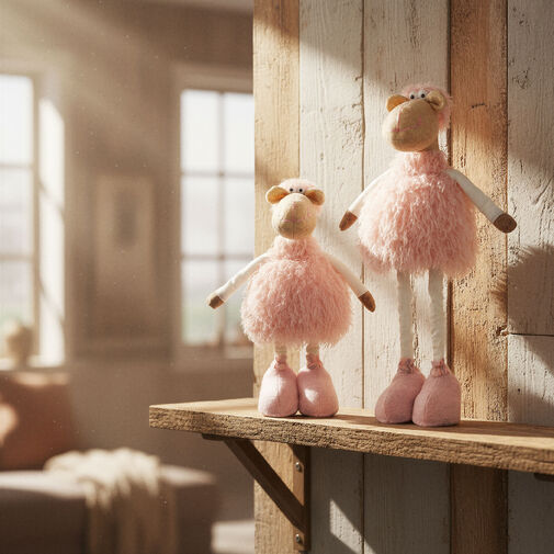 11578 • Textil dekoráció - bárány - teleszkópos - 50 x 19 x 15 cm