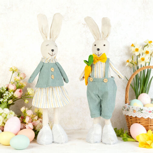 11580 • Textil dekoráció - nyuszi - 50 x 17 x 8 cm - 2 féle