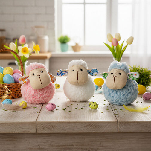 11584 • Textil dekoráció - bárány - 9 cm - 3 féle