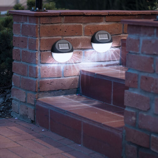 11719 • LED-es szolár fali lámpa - fekete, hidegfehér - 11 x 11 x 4 cm