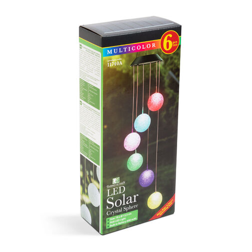 11740A • Felakasztható szolár lámpa - kristálygömb - RGB LED-del - 78 x 12,5 cm