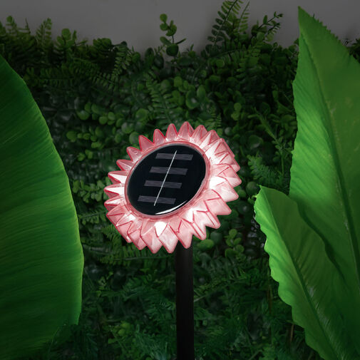 11761A • Szolár napraforgó - rózsaszín - leszúrható / felakasztható - 13 x 6,5 x 35 cm