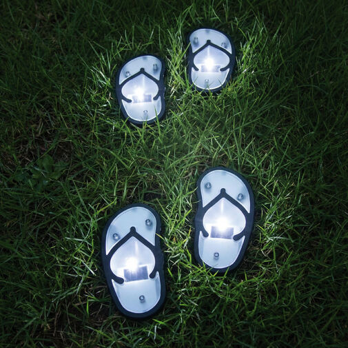 13000 • Leszúrható szolár lámpa - strandpapucs - hidegfehér - 12,7 x 8,5 cm