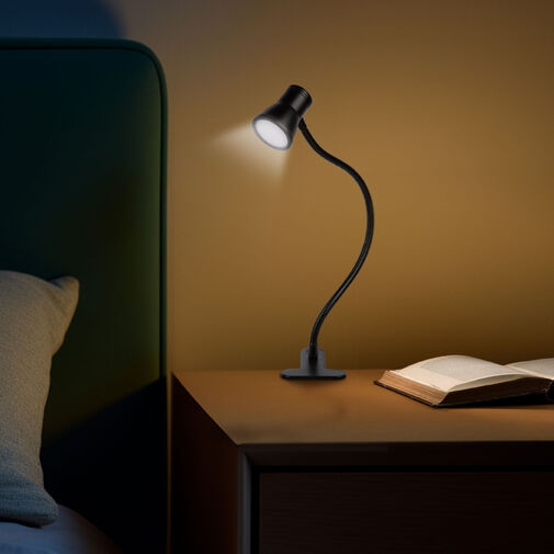 20258 • Flexibilis asztali lámpa - csipeszes - USB - állítható fényerő és színhőmérséklet - LED - fém