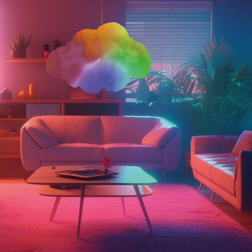 20259 • Varázs felhő lámpa - 16 RGB LED - 3 x AAA - 25 x 20 x 15 cm