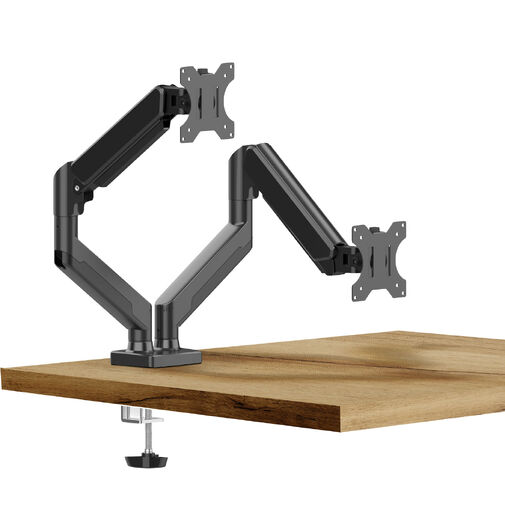 39684B • Monitor&TV tartókonzol - dupla karos, teleszkópos - asztallapra rögzíthető - 45 cm, 32