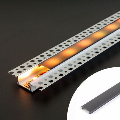 41026M1-BK • LED aluminium profil takaró búra - fekete - 1000 mm (41026A1-hez)