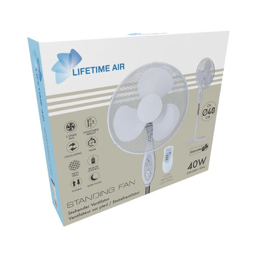 51101 • Állóventilátor - 40 cm - 45W - 3 sebesség - oszcilláló - fehér - 220-240V AC