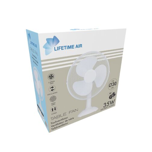 51105 • Asztali ventilátor - 30 cm - 35W - 3 sebesség - oszcilláló - fehér - 220-240V AC
