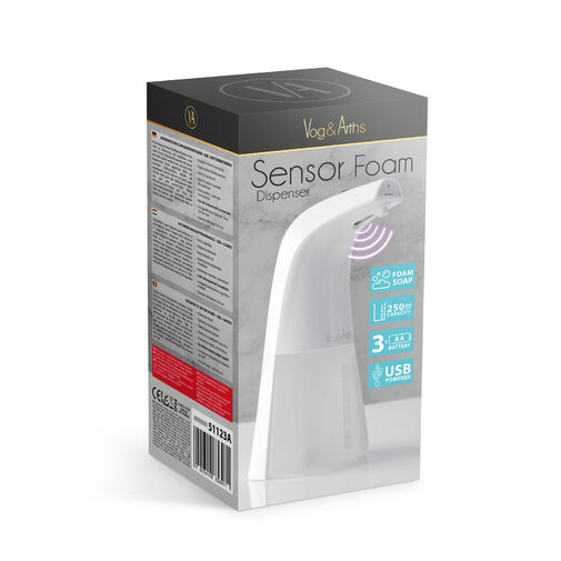 51123A • Automata habszappanadagoló - 250 ml - álló / falra akasztható - USB + elemes