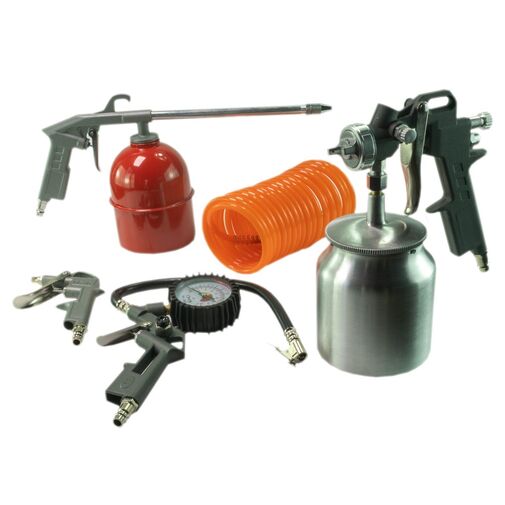 55805K • Általános szerszámkészlet - pneumatikus - levegő-, festék-, olajpisztoly - 5 db-os szett