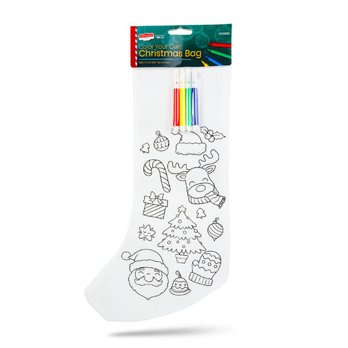 55996D • Színezhető mikulás csizma - 4 filccel - 4 féle - 41 x 21 cm