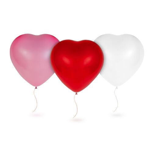 56099 • Lufi szett - szív alakú - piros/fehér/rózsaszín - 10 db / csomag