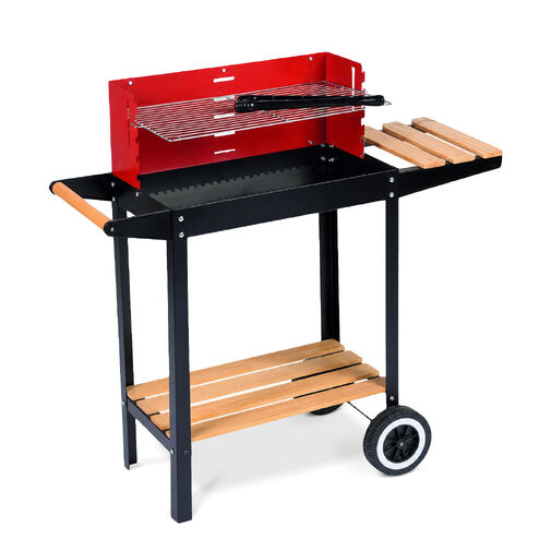 56259 • Grillsütő - szögletes, kerékkel - 83 x 28 x 83 cm