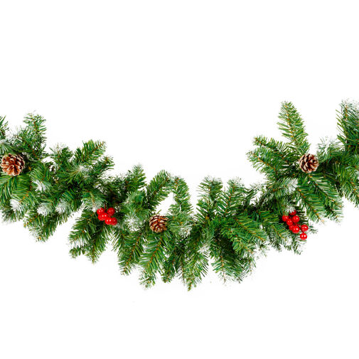 56453 • Fenyő girland - zöld, havas - 200 cm - PVC