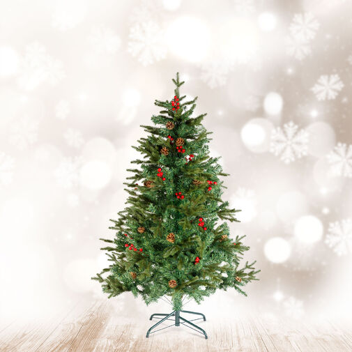 56481B • Műfenyő - 150 cm - PE / PVC - piros bogyóval