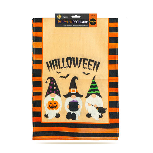 56595B • Halloween-i dekoráció - asztalterítő futó - halloween-i motívumokkal - 184 x 33 cm