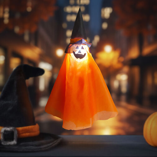 56596A • Halloween-i világító dekoráció - tök - felakasztható - RGB LED - 70 x 50 cm