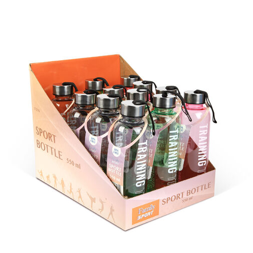 57216 • Sport kulacs - műanyag, átlátszó - 550 ml - 3 színben