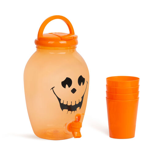 57238A • Italadagoló csappal, műanyag pohárszettel - halloweeni tök - 4,4 l