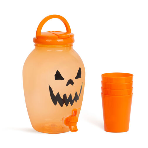 57238B • Italadagoló csappal, műanyag pohárszettel - halloweeni tök - 4,4 l