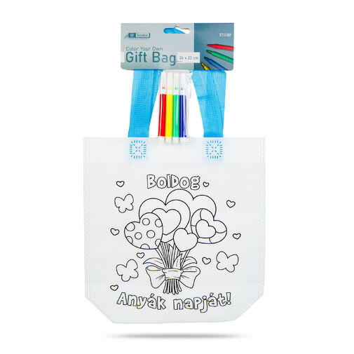 57318F • Színezhető ajándéktáska - 4 filccel - 24 x 22 cm - 2 féle