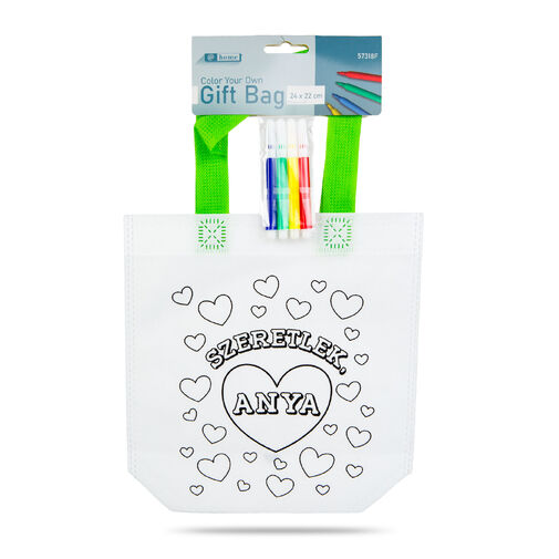 57318F • Színezhető ajándéktáska - 4 filccel - 24 x 22 cm - 2 féle