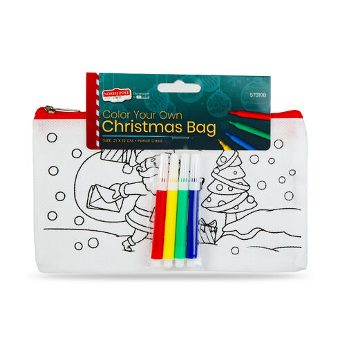 57319B • Színezhető tolltartó - 4 filccel - 21 x 12 cm - 2 féle