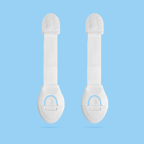 57339 • Biztonsági gyerekzár ajtóra - 21 cm - öntapadós - fehér - 2 db / csomag