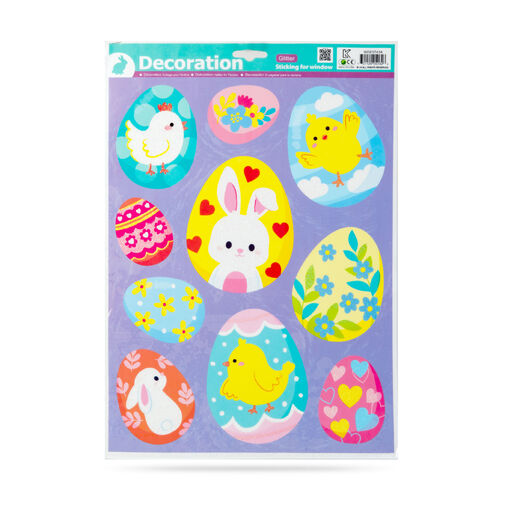 57958A • Húsvéti ablak matrica - csillámos tojás - 43 x 30 cm