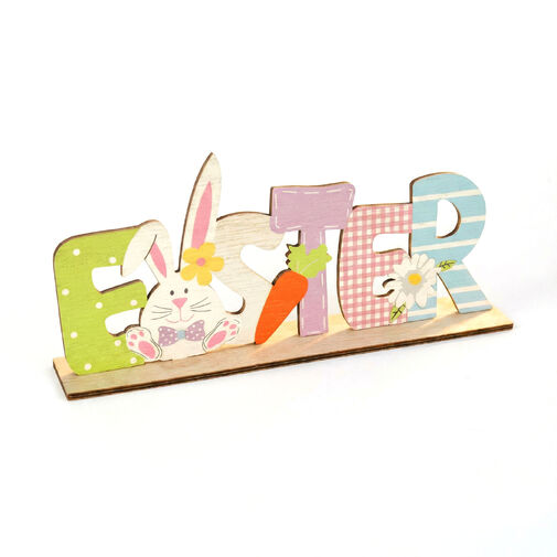 57968A • Húsvéti fekvő asztaldekoráció fából - nyuszis 