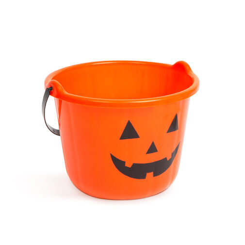 58115 • Halloween-i műanyag vödör - tök mintás - 20 x 15 cm