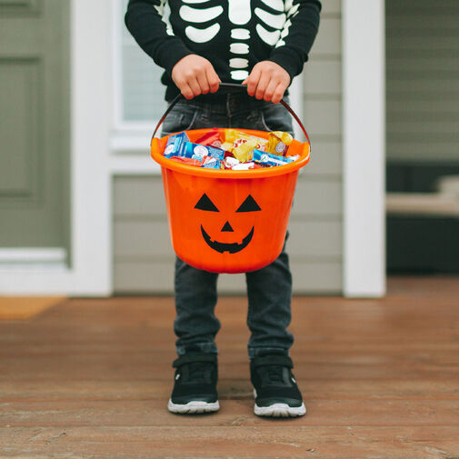58115 • Halloween-i műanyag vödör - tök mintás - 20 x 15 cm
