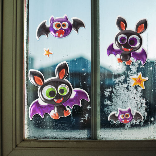 58129 • Halloween-i 3D matrica szett - holografikus denevéres - 6 db / csomag