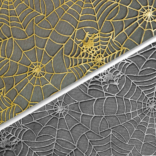 58154 • Halloween-i kétoldalú asztalterítő futó - pókháló mintás - 36 x 180 cm