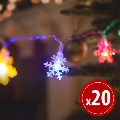 58215 • LED fényfüzér - jégkristály - 2,3 m - 20 LED - multicolor - 3 x AA
