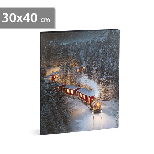 58476 • LED-es fali hangulatkép - vonat -  2 x AA, 30 x 40 cm