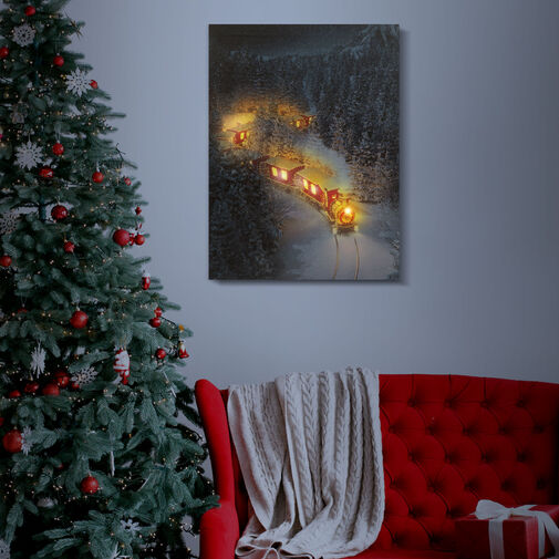 58476 • LED-es fali hangulatkép - vonat -  2 x AA, 30 x 40 cm