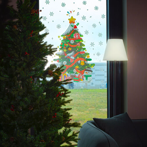 58533 • Karácsonyi matrica szett - karácsonyfa - 62 x 70 cm