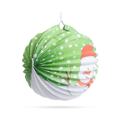 58765B • Karácsonyi lampion - Hóember mintával - 25 cm
