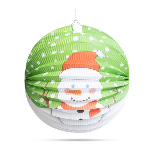 58765B • Karácsonyi lampion - Hóember mintával - 25 cm