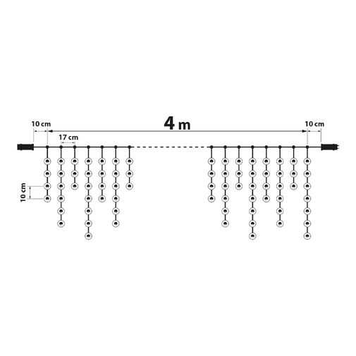 58901B • Fényfüggöny - 200 db LED - hidegfehér - hálózati - IP44 - 4,2 m - 8 program