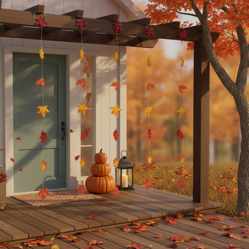 59009 • Őszi dekoráció - hulló falevelek - felakasztható - 2,1 m - 4 db / csomag